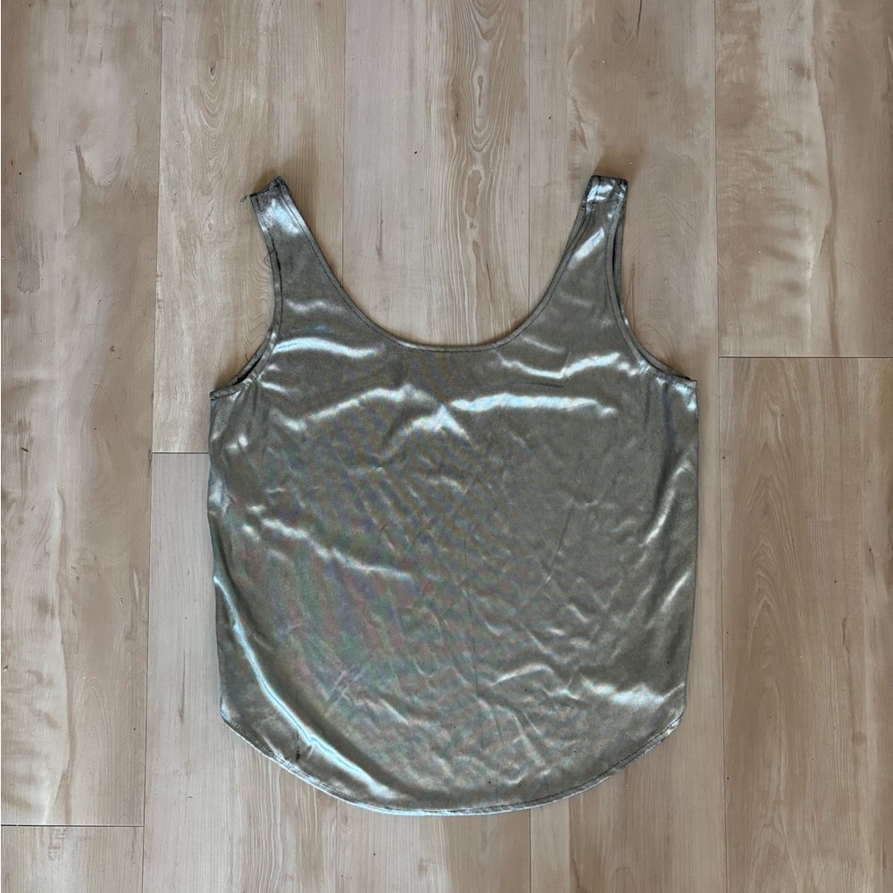 Metallic Silver Women's Tank Top - Size L